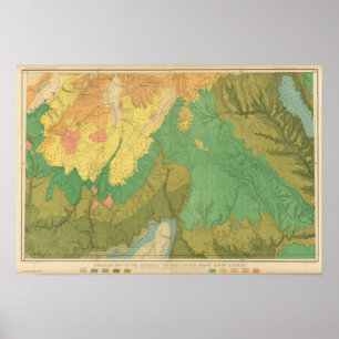 Geologische Karte der mesozoischen Terrassen Poster