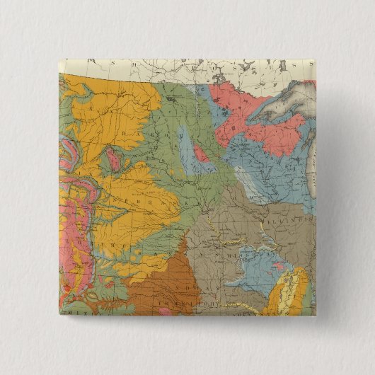 Geologische Karte der USA Button (Vorderseite)