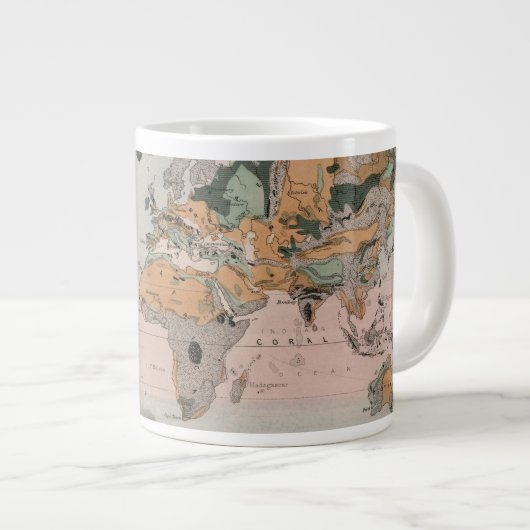 Geologische Karte der Welt Jumbo-Tasse (Vorderseite Rechts)