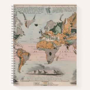 Geologische Karte der Welt Notizblock