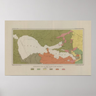 Geologische Karte des Bezirks Clear Lake Poster