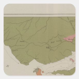 Geologische Karte des klaren See-Bezirkes Quadratischer Aufkleber