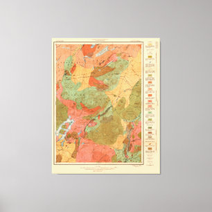 Geologische Karte des Lake Placid-Vierecks - 1914 Leinwanddruck