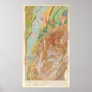 Geologische Karte des New Hampshire Poster