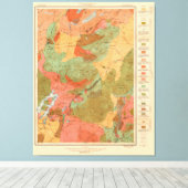 Geologische Karte des Placio-Sees - 1914 Leinwanddruck (Insitu (Holzboden))