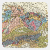 Geologische Karte Deutschlands Quadratischer Aufkleber (Vorderseite)