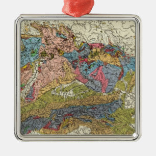 Geologische Karte Deutschlands Silbernes Ornament