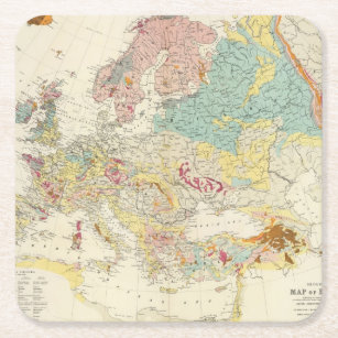 Geologische Karte Europa Rechteckiger Pappuntersetzer