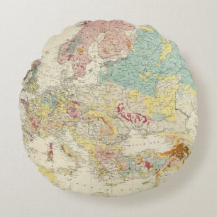 Geologische Karte Europa Rundes Kissen