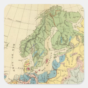 Geologische Karte Europas Quadratischer Aufkleber