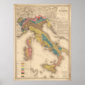 Geologische Karte Italiens 1844 Poster (Vorne)