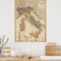 Geologische Karte Italiens 1844