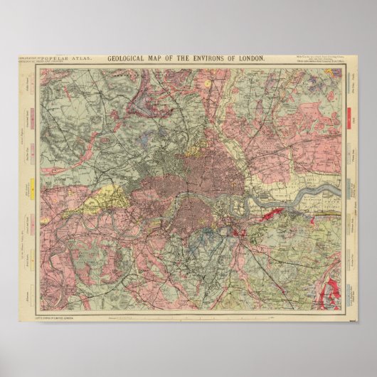 Geologische Karte London Poster (Vorne)