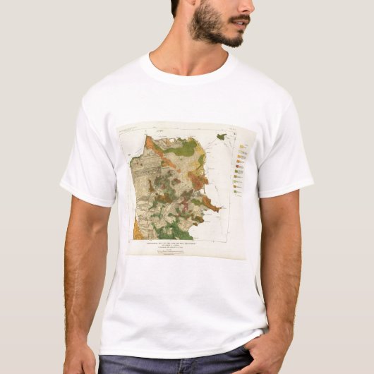 Geologische Karte San Francisco T-Shirt (Vorderseite)