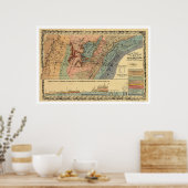 Geologische Karte Tennessee 1866 Poster (Küche)