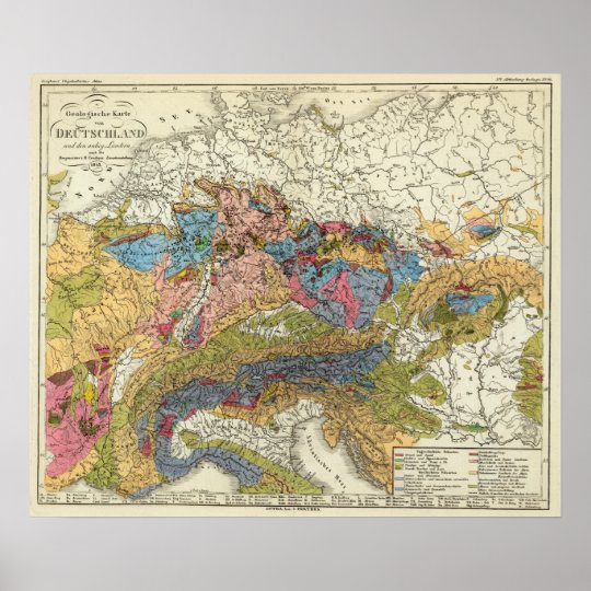 Geologische Karte von Deutschland Poster | Zazzle.de