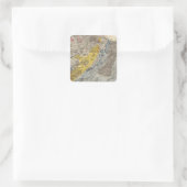 Geologische Karte von Edinburgh Quadratischer Aufkleber (Tasche)