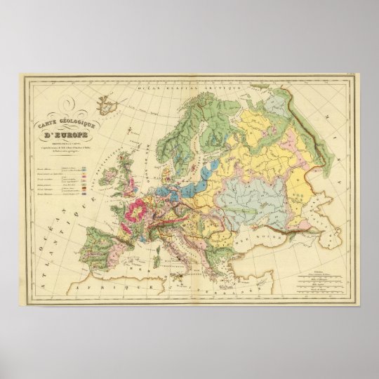 Geologische Karte von Europa Poster | Zazzle.de