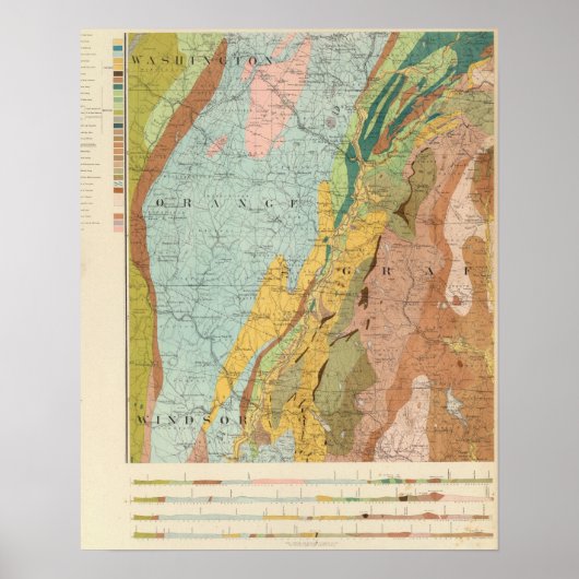 Geologische Karte von New Hampshire 2 Poster (Vorne)