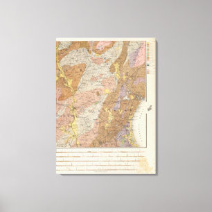 Geologische Karte von New Hampshire 4 Leinwanddruck