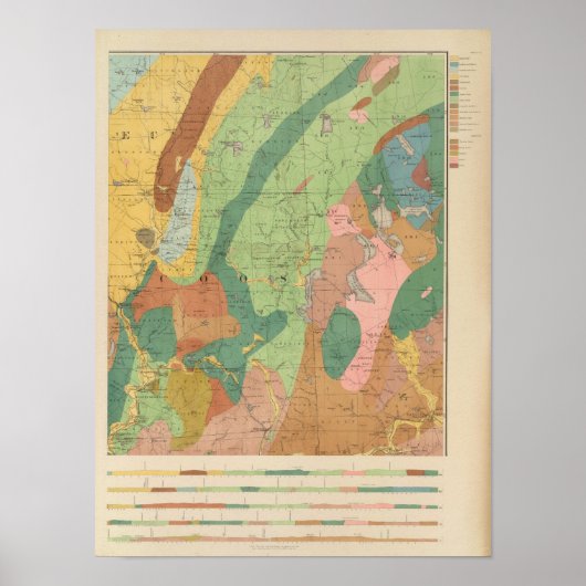 Geologische Karte von New Hampshire 5 Poster (Vorne)