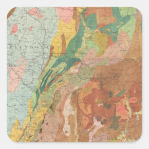 Geologische Karte von New Hampshire Quadratischer Aufkleber