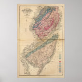 Geologische Karte von New Jersey Poster (Vorne)