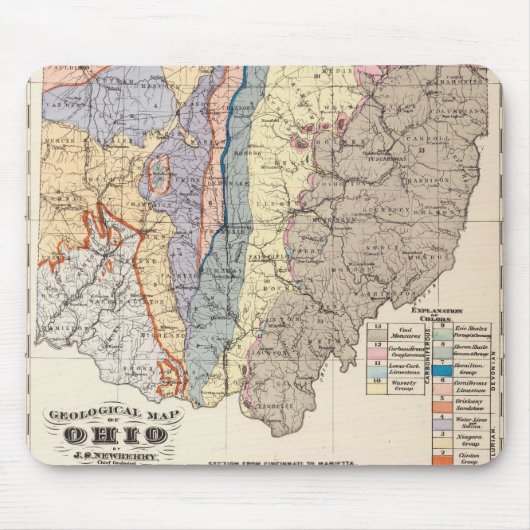 Geologische Karte von Ohio Mousepad (Vorne)