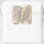 Geologische Karte von Ohio Quadratischer Aufkleber (Tasche)