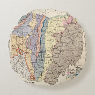 Geologische Karte von Ohio Rundes Kissen