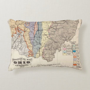Geologische Karte von Ohio Zierkissen