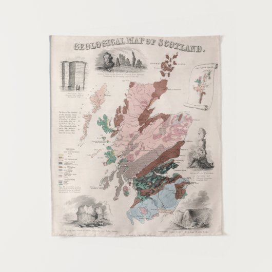 Geologische Karte von Schottland Wandteppich (Vorderseite)
