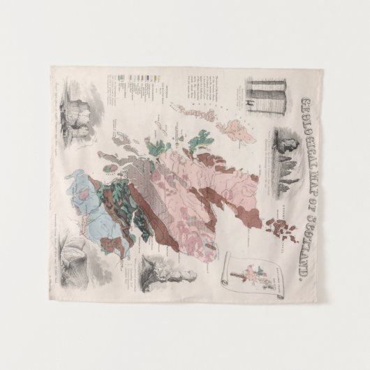 Geologische Karte von Schottland Wandteppich (Vorderseite (Horizontal))