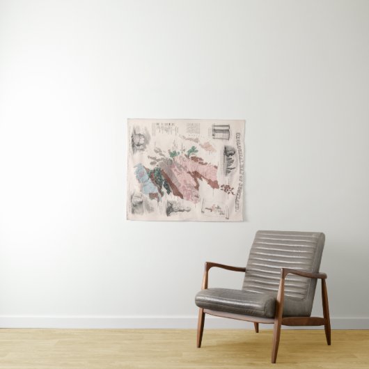 Geologische Karte von Schottland Wandteppich (Beispiel (Horizontal))