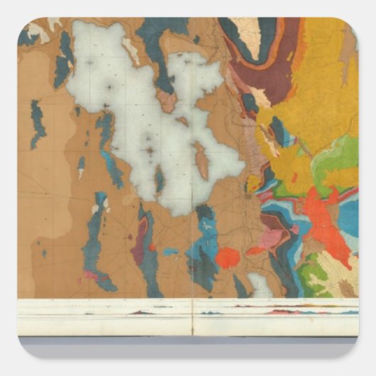 Geologische Karten IV, 40. Parallelerhebung Quadratischer Aufkleber (Vorderseite)