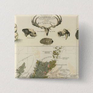 Geologische, paläontologische Karte Britische Ins Button