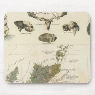 Geologische, paläontologische Karte Britische Ins Mousepad