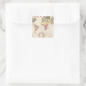 Geologische Struktur des Globus Quadratischer Aufkleber (Tasche)