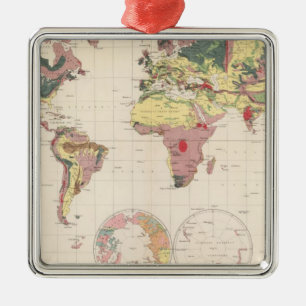 Geologische Struktur des Globus Silbernes Ornament