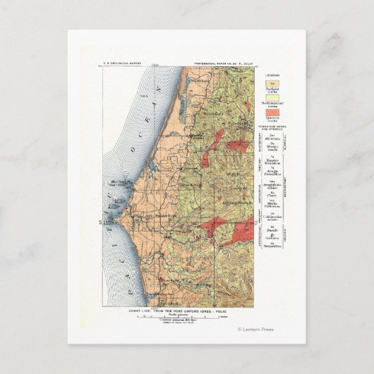 Geologische Übersichtskarte der USA Postkarte (Vorderseite)