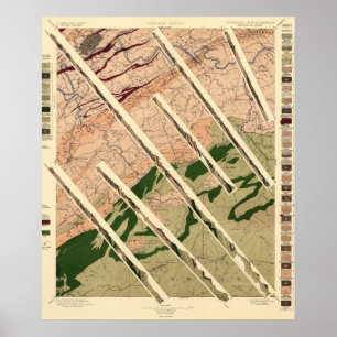 Geologisches Studie von Tennessee und Nord Poster