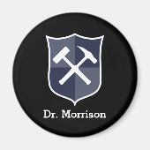 Geologistans Custom Rock Hammer and Shield Wappen Magnet (Vorne)