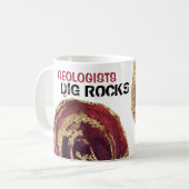 *~* GEOLOGISTEN DIG ROCKS Agate Slab Gold Glitzer Kaffeetasse (Vorderseite Links)