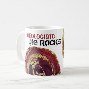 *~* GEOLOGISTEN DIG ROCKS Agate Slab Gold Glitzer Kaffeetasse
