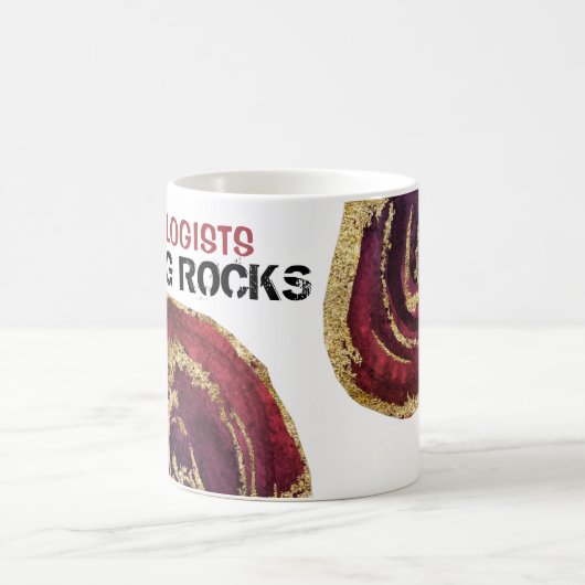 *~* GEOLOGISTEN DIG ROCKS Agate Slab Gold Glitzer Kaffeetasse (Mittel)