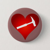 Geologistenherz und Rockhammer Button (Vorderseite)