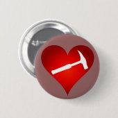Geologistenherz und Rockhammer Button (Vorne & Hinten)