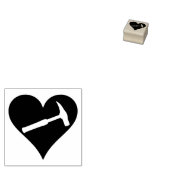 Geologistenherz und Rockhammer Gummistempel (Stempel)
