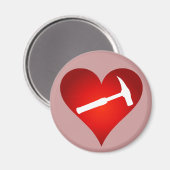 Geologistenherz und Rockhammer Magnet (Vorderseite/Rückseite)