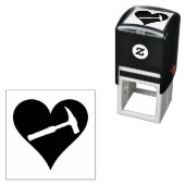 Geologistenherz und Rockhammer Permastempel (Beispiel)